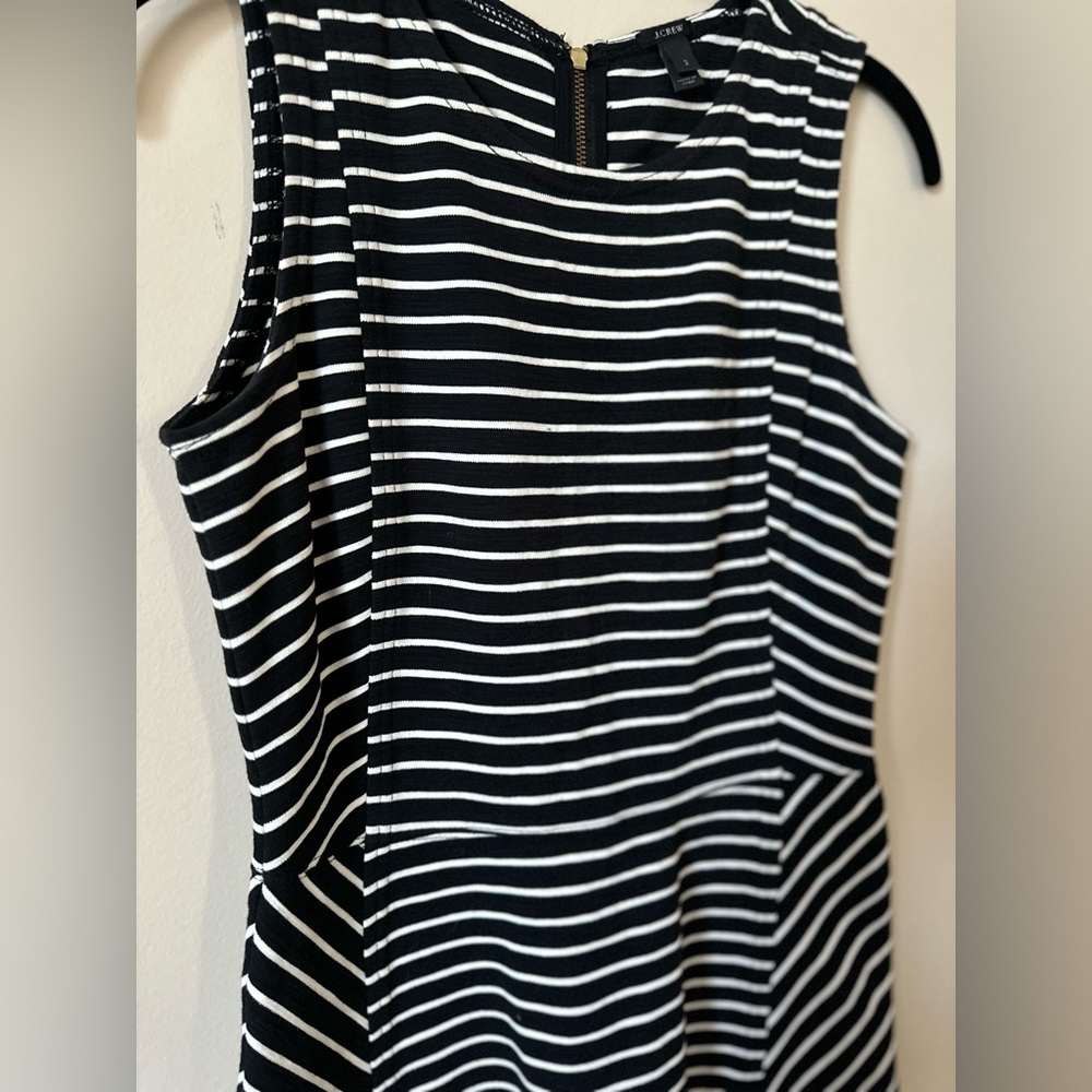 Jcrew black and white striped dress size 2